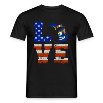 Liebe Michigan Us flaggengeschenk - Männer T-Shirt - Schwarz - Vorne - AI Model Male 178 light (178cm)