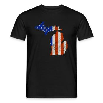 Michigan Home Us drapeau cadeau - T-shirt homme - noir - Devant - AI Model Male 178 light (178cm)
