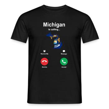 Traveler Michigan gift - Men's T-Shirt - black - Front - AI Model Male 178 light (178cm)
