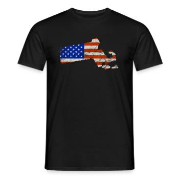 Massachusetts Home Us flag gift - Men's T-Shirt - black - Front - AI Model Male 178 light (178cm)