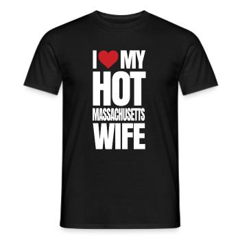 Massachusetts Frau Geschenk - Männer T-Shirt - Schwarz - Vorne - AI Model Male 178 light (178cm)