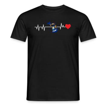 Michigan heartbeat gift - Men's T-Shirt - black - Front - AI Model Male 178 light (178cm)