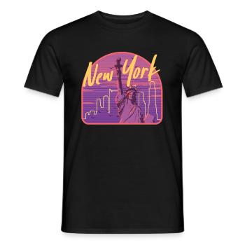 New York Freiheitsstatue Geschenk - Männer T-Shirt - Schwarz - Vorne - AI Model Male 178 light (178cm)