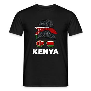Kenia Mädchen - Männer T-Shirt - Schwarz - Vorne - AI Model Male 178 light (178cm)