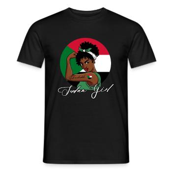 Unbreakable Sudan Girl - Männer T-Shirt - Schwarz - Vorne - AI Model Male 178 light (178cm)