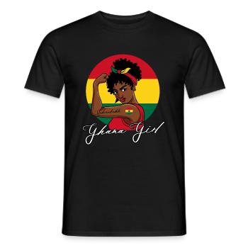 Unbreakable Ghana Girl - Männer T-Shirt - Schwarz - Vorne - AI Model Male 178 light (178cm)
