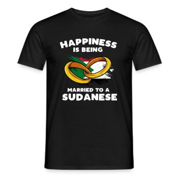 Glücklich ist, wer mit einem Sudanesen verheiratet - Männer T-Shirt - Schwarz - Vorne - AI Model Male 178 light (178cm)