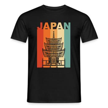 Cadeau du temple du Japon - T-shirt homme - noir - Devant - AI Model Male 178 light (178cm)
