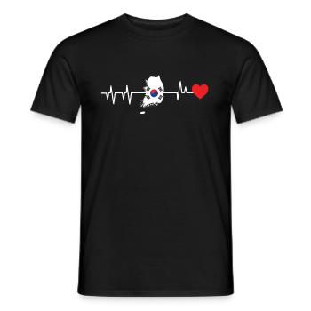 South Korea heartbeat gift - Men's T-Shirt - black - Front - AI Model Male 178 light (178cm)