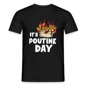 Kanadische Poutine Pommes Frites Mittagessen - Männer T-Shirt - Schwarz - Vorne - AI Model Male 178 light (178cm)