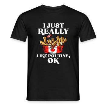 Kanadische Poutine Pommes Frites Mittagessen - Männer T-Shirt - Schwarz - Vorne - AI Model Male 178 light (178cm)