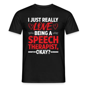 Sprachtherapeut Logopäde Geschenk - Männer T-Shirt - Schwarz - Vorne - AI Model Male 178 light (178cm)