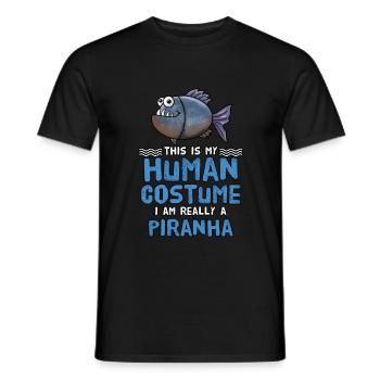 Piranha Geschenk - Männer T-Shirt - Schwarz - Vorne - AI Model Male 178 light (178cm)
