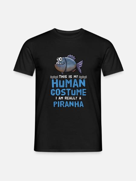 Piranha Geschenk - Männer T-Shirt - Schwarz