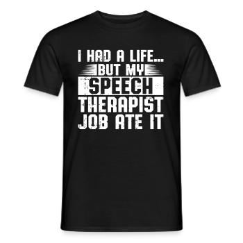 Sprachtherapeut Logopäde Geschenk - Männer T-Shirt - Schwarz - Vorne - AI Model Male 178 light (178cm)
