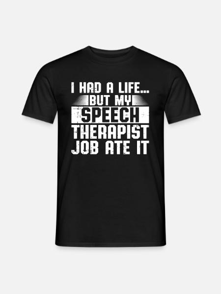 Sprachtherapeut Logopäde Geschenk - Männer T-Shirt - Schwarz