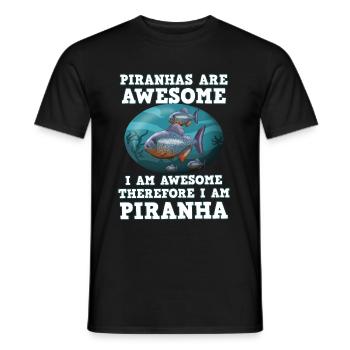 Piranha Geschenk - Männer T-Shirt - Schwarz - Vorne - AI Model Male 178 light (178cm)