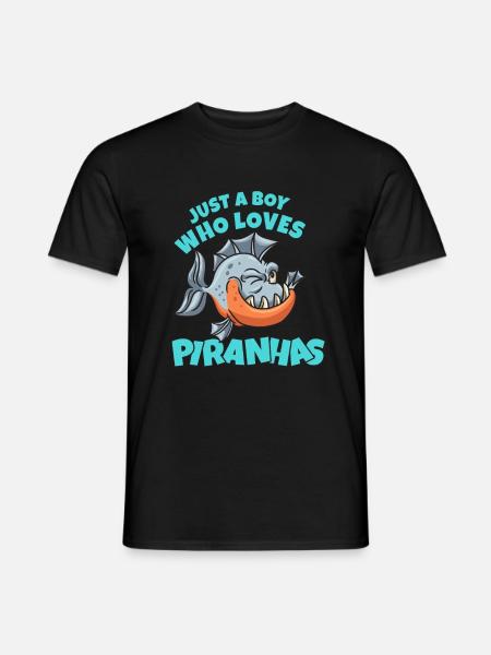 Piranha Geschenk - Männer T-Shirt - Schwarz