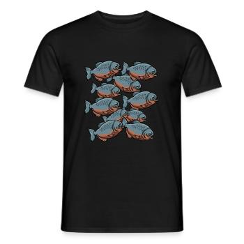 Piranha Geschenk - Männer T-Shirt - Schwarz - Vorne - AI Model Male 178 light (178cm)