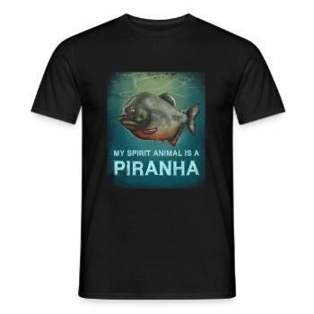 Piranha Geschenk - Männer T-Shirt - Schwarz - Vorne - AI Model Male 178 light (178cm)