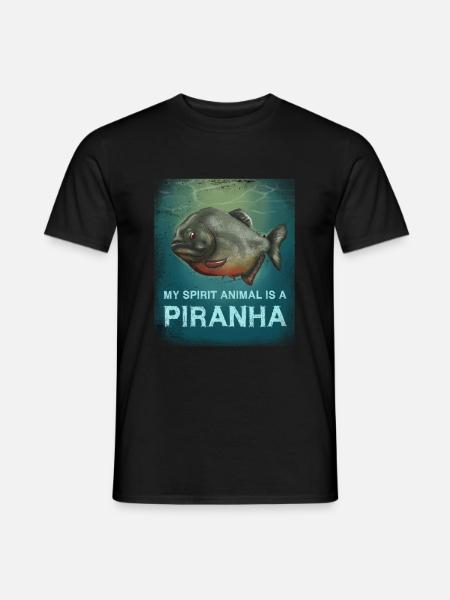 Piranha Geschenk - Männer T-Shirt - Schwarz