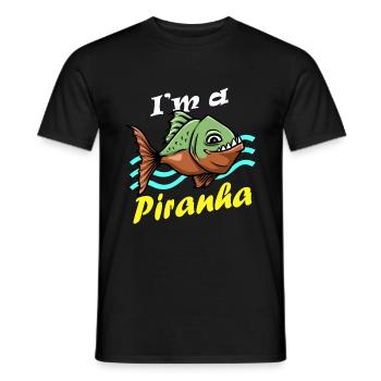 Piranha Geschenk - Männer T-Shirt - Schwarz - Vorne - AI Model Male 178 light (178cm)