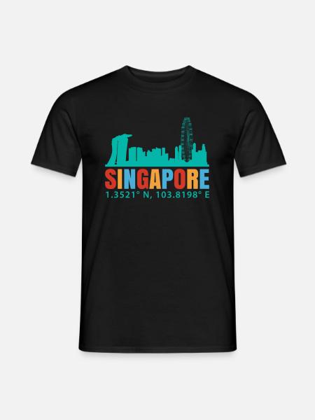 Singapur - Männer T-Shirt - Schwarz