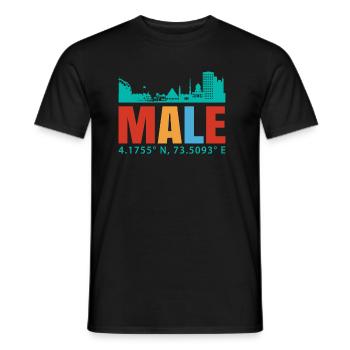 Malé Maldives - T-shirt homme - noir - Devant - AI Model Male 178 light (178cm)