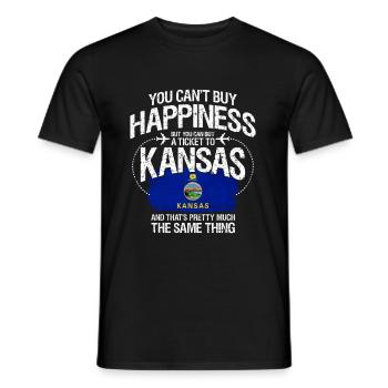 Kansas - Männer T-Shirt - Schwarz - Vorne - AI Model Male 178 light (178cm)