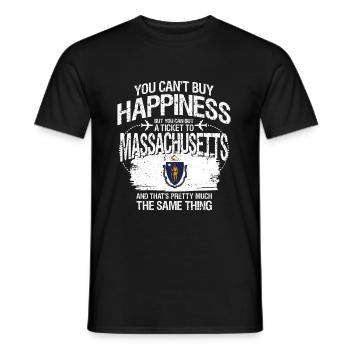Massachusetts - Men's T-Shirt - black - Front - AI Model Male 178 light (178cm)