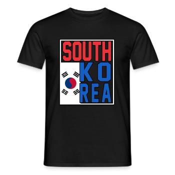 Südkorea - Männer T-Shirt - Schwarz - Vorne - AI Model Male 178 light (178cm)