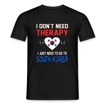 Südkorea - Männer T-Shirt - Schwarz - Vorne - AI Model Male 178 light (178cm)