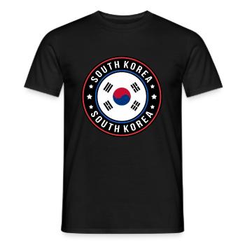 Südkorea - Männer T-Shirt - Schwarz - Vorne - AI Model Male 178 light (178cm)