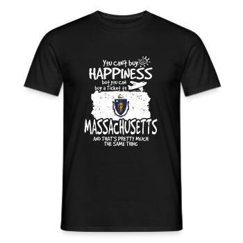Massachusetts - Men's T-Shirt - black - Front - AI Model Male 178 light (178cm)