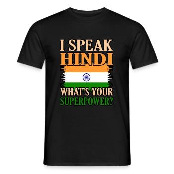 Inde - T-shirt homme - noir - Devant - AI Model Male 178 light (178cm)