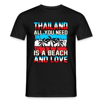 Thaïlande - T-shirt homme - noir - Devant - AI Model Male 178 light (178cm)