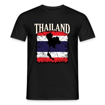 Thaïlande - T-shirt homme - noir - Devant - AI Model Male 178 light (178cm)