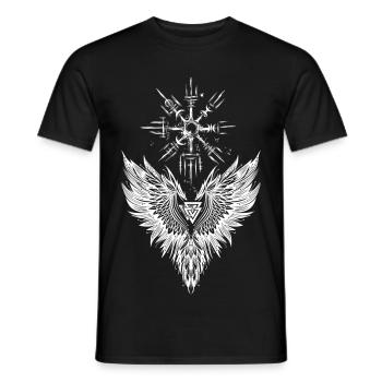 Corbeau Odin Vegvisir Valknut - T-shirt homme - noir - Devant - AI Model Male 178 light (178cm)