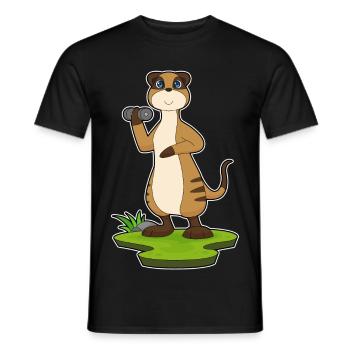Erdmännchen Bodybuilder Hantel Bodybuilding - Männer T-Shirt - Schwarz - Vorne - AI Model Male 178 light (178cm)