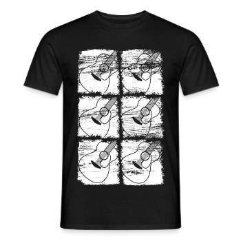 Guitar Drawing - Men's T-Shirt - black - Front - AI Model Male 178 light (178cm)