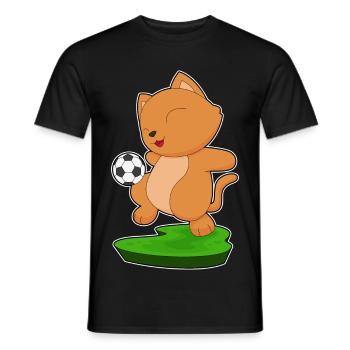 Chat Joueur De Football Football - T-shirt homme - noir - Devant - AI Model Male 178 light (178cm)