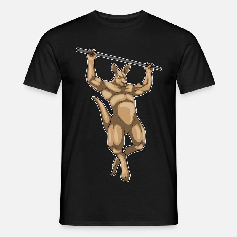 Kangaroo Bodybuilder Pull-Ups Bodybuilding - Men's T-Shirt - black