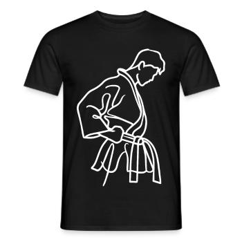 Karate Sketch - Men's T-Shirt - black - Front - AI Model Male 178 light (178cm)