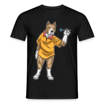 Pitbull Dart Dartpfeil - Men's T-Shirt - black - Front - AI Model Male 178 light (178cm)