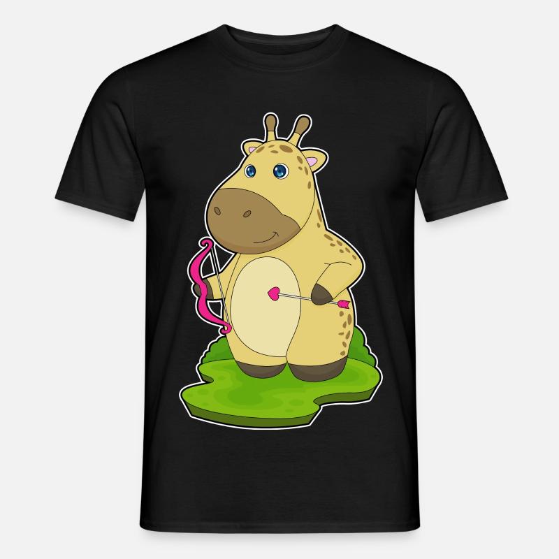 Giraffe Bogenschütze Bogen - Männer T-Shirt - Schwarz