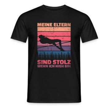 High jump - My parents are proud - Men's T-Shirt - black - Front - AI Model Male 178 light (178cm)