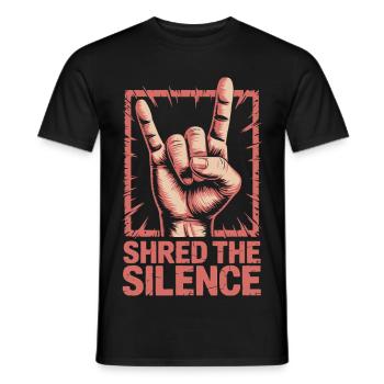 Shred the Silence – Signe Rock Hand Heavy Metal - T-shirt homme - noir - Devant - AI Model Male 178 light (178cm)