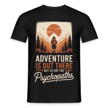 Wanderer im Bergpanorama - Männer T-Shirt - Schwarz - Vorne - AI Model Male 178 light (178cm)