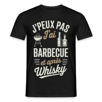 J’peux pas j’ai barbecue et whisky Cadeau humour - T-shirt homme - noir - Devant - AI Model Male 178 light (178cm)