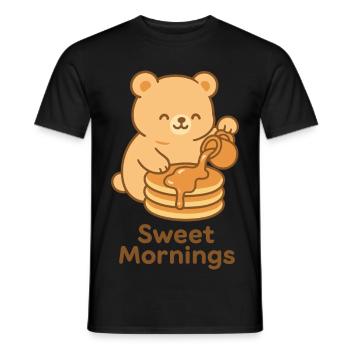 Sweet Mornings Bear Pour - Männer T-Shirt - Schwarz - Vorne - AI Model Male 178 light (178cm)